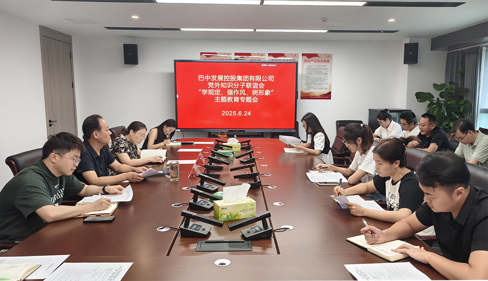 巴中發(fā)展集團(tuán)黨外知識分子聯(lián)誼會召開“學(xué)規(guī)定、強(qiáng)作風(fēng)、樹形象”主題教育專題會